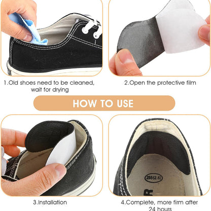 6 Pairs of Anti Wear Heel Protection Pads for Shoes Cushions Heel Liners Grips Heel Inserts Insoles Black
