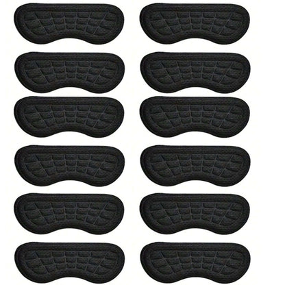 6 Pairs of Anti Wear Heel Protection Pads for Shoes Cushions Heel Liners Grips Heel Inserts Insoles Black