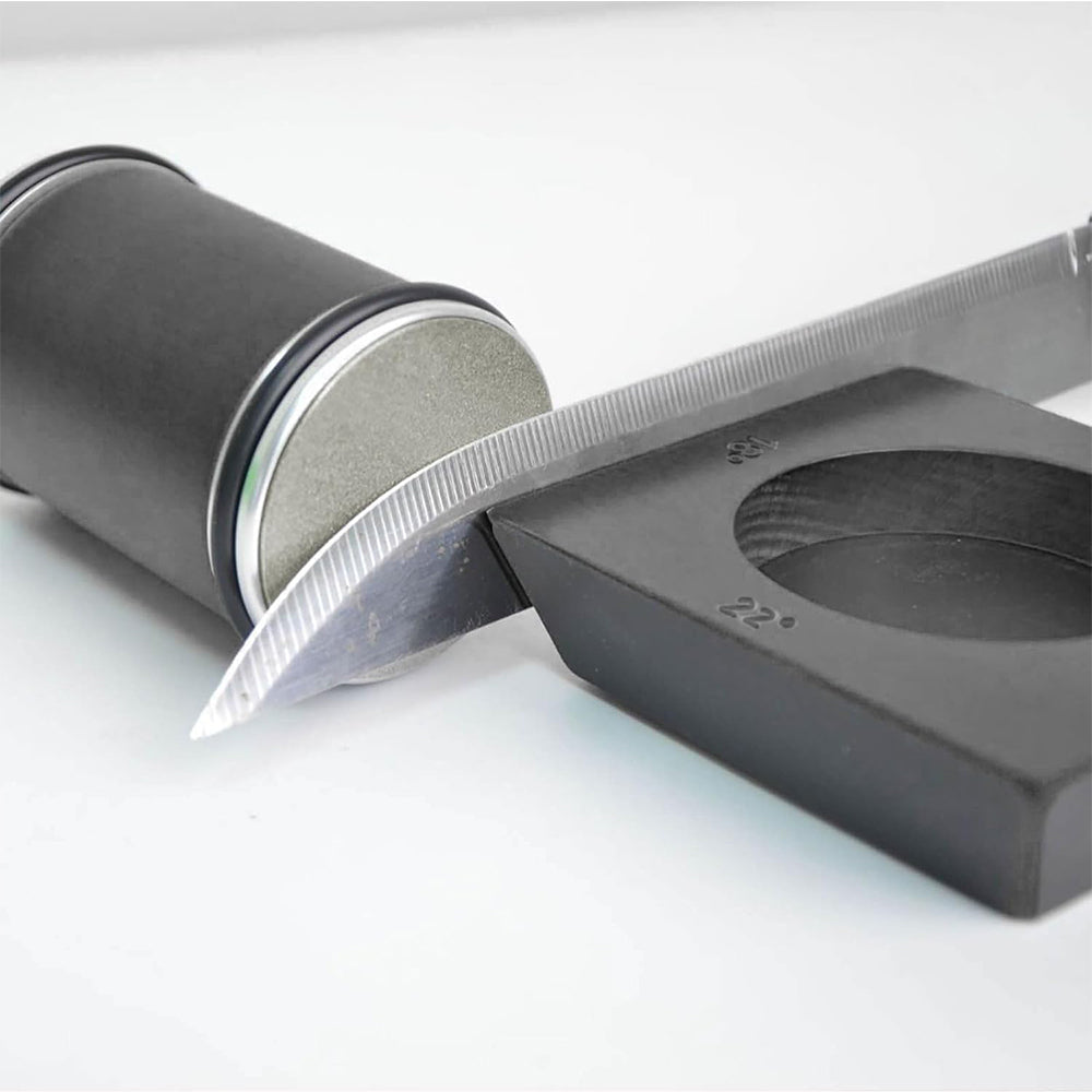 Rolling Knife Sharpener Tool Adjustable Angle Magnetic Base for Kitchen Use Black