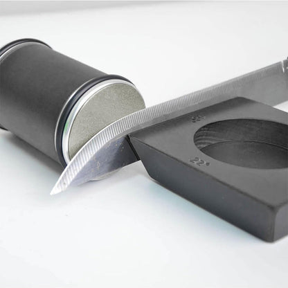 Rolling Knife Sharpener Tool Adjustable Angle Magnetic Base for Kitchen Use Black