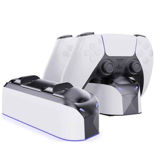 Charging Dock Station with RGB Ambient Lighting for Dual Controllers Competible with PS5 Slim PS5 Pro PS5