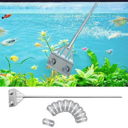 Algae Scraper for Glass Aquariums Fish Tank Cleaner with Replacement 10 Blades Cleaning Accessories