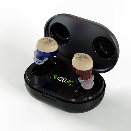 Hearing Aids with LED Power Display Charging Case Rechargeable Hearing Amplifiers for Seniors Multiclor