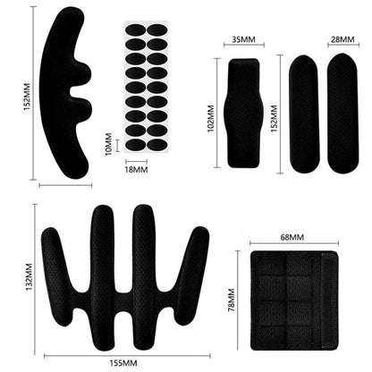 15Pcs Universal Foam Pads Set Protection Pad Helmet Inner Padding Kits Replacement Black