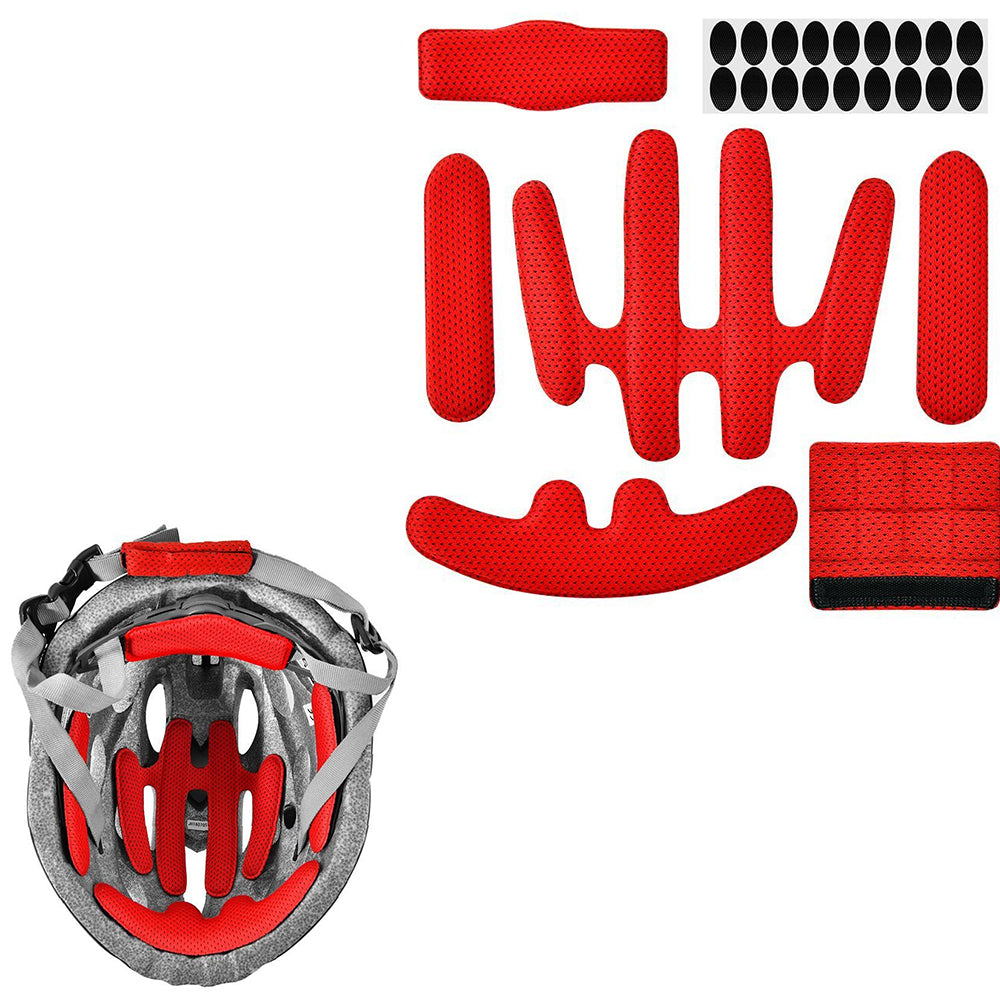 15Pcs Universal Foam Pads Set Protection Pad Helmet Inner Padding Kits Replacement Red