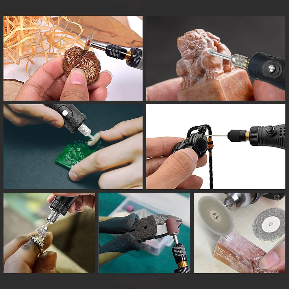 Mini Cordless Rotary Tool Kit for Polishing with 100 Accessories Black