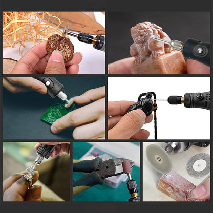 Mini Cordless Rotary Tool Kit for Polishing with 100 Accessories Black