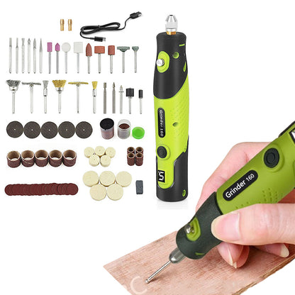 Mini Cordless Rotary Tool Kit for Polishing with 100 Accessories Black Green