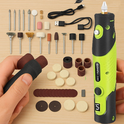 Mini Cordless Rotary Tool Kit for Polishing with 100 Accessories Black Green