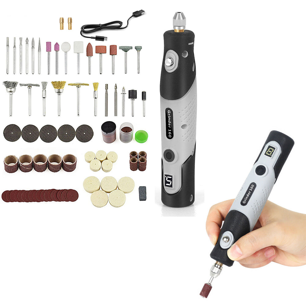 Mini Cordless Rotary Tool Kit for Polishing with 100 Accessories Black Green Grey