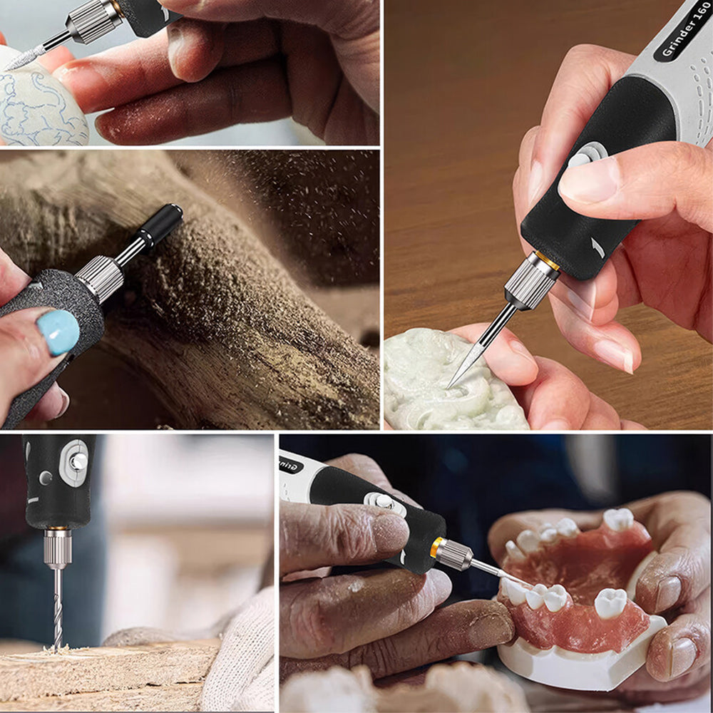 Mini Cordless Rotary Tool Kit for Polishing with 100 Accessories Black Green Grey