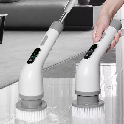 Electric Spin Cordless Cleaning Brush Scrubber for Home Use Gray
