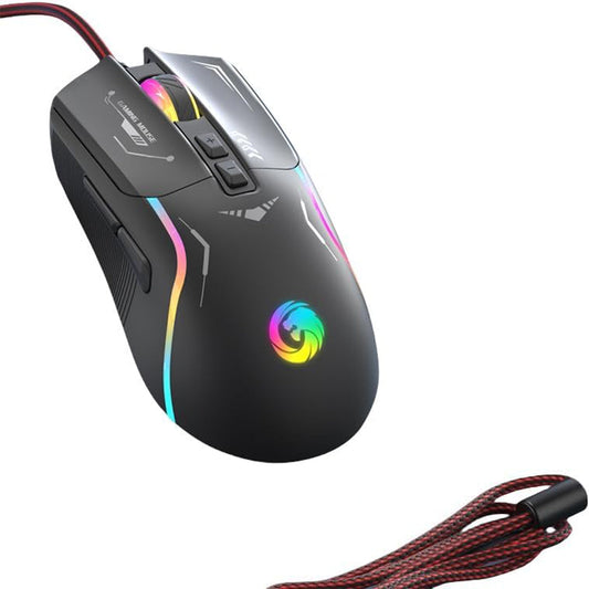 Wired Gaming Mouse with Macro Programming and RGB Lighting