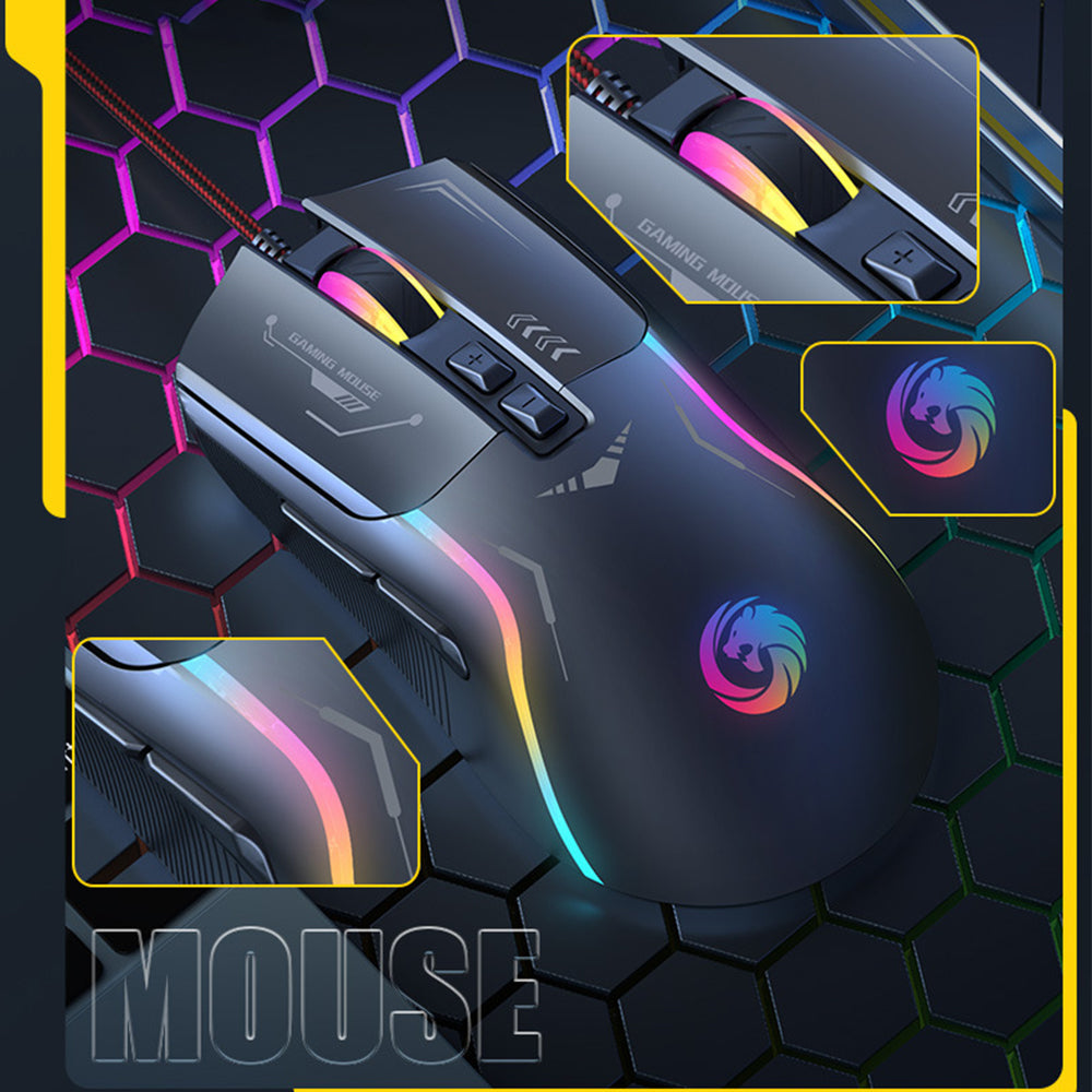 Wired Gaming Mouse with Macro Programming and RGB Lighting