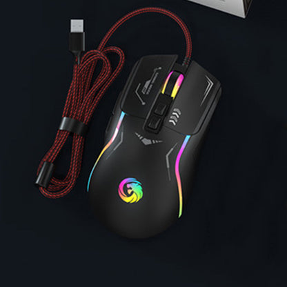 Wired Gaming Mouse with Macro Programming and RGB Lighting