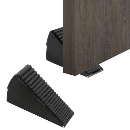 Adjustable Spring Door Stopper Tall Door Stop Wedge for Bottom of Doors Black