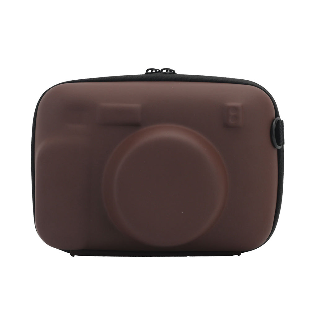 Protective Case for Fujifilm Instax Wide 400/300/210 Instant Camera Hard Shell Carrying Case with Removable Adjustable Strap Brown