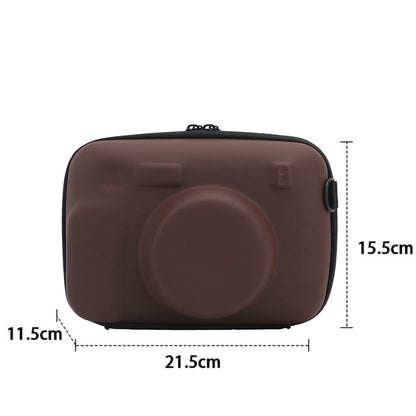 Protective Case for Fujifilm Instax Wide 400/300/210 Instant Camera Hard Shell Carrying Case with Removable Adjustable Strap Brown