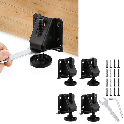 4Pcs Heavy Duty Leg Leveler for Furniture Adjustable Leveling Feet for Cabinet Table Black