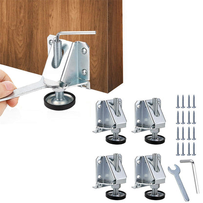 4Pcs Heavy Duty Leg Leveler for Furniture Adjustable Leveling Feet for Cabinet Table Silver