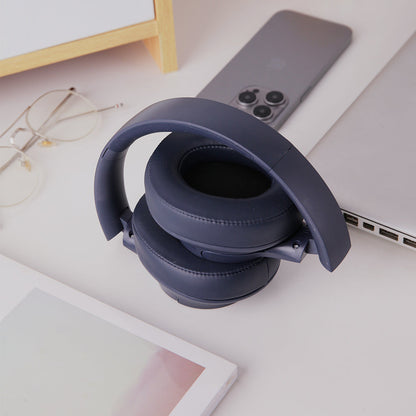 Over Ear Bluetooth Headphone Wireless Foldable Headset Blue