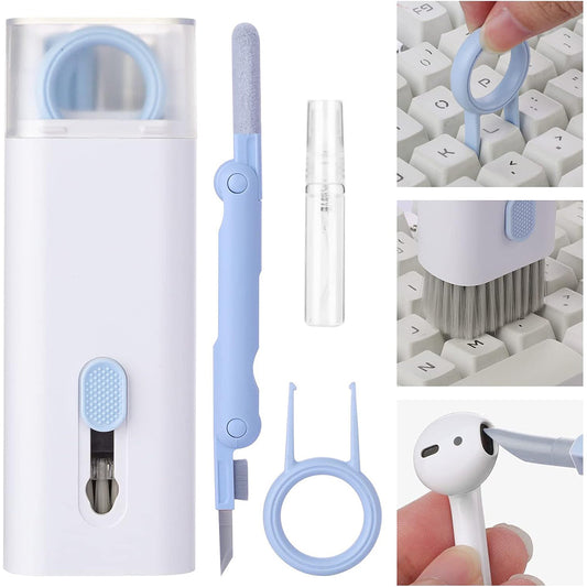 7-in-1 Brush Kit for Computer Keyboard Cleaning Headphones Phone Screen Blue
