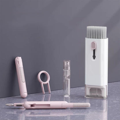 7-in-1 Brush Kit for Computer Keyboard Cleaning Headphones Phone Screen Pink