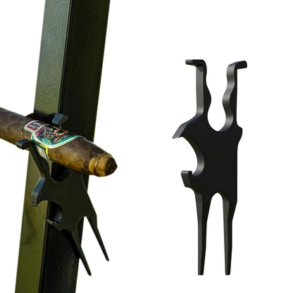 Golf Multi-Tool Cigar Holder for Golf Cart Cigar Clamp Beer Opner Ball Marker