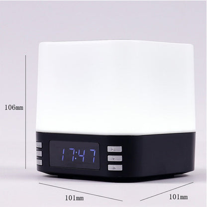 Multi-Purpose Bluetooth Speaker with 15W Fast Wireless Charging Function RGB LED Night Light Alarm Clock Black