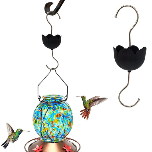 Anti-Ant Moat for Hummingbird Hanging Feeders Ant Guard S Hook Hanger for Outdoor Yard Black