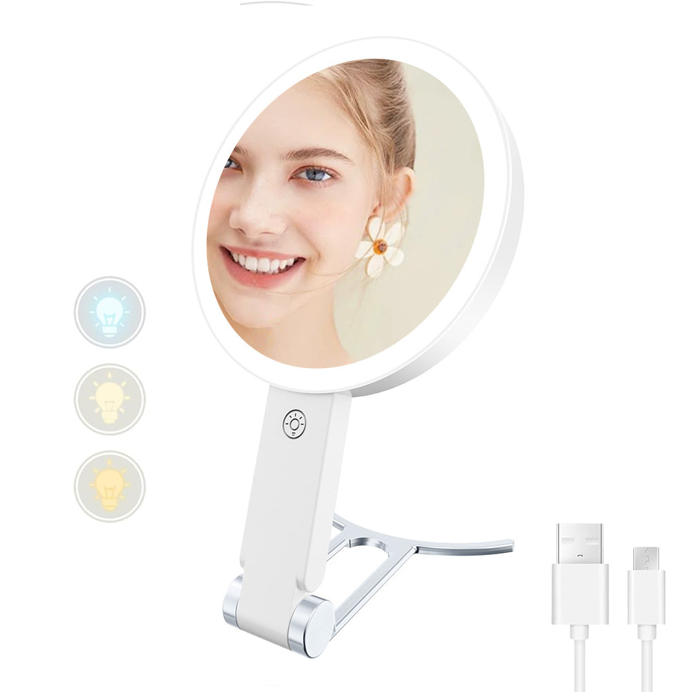 Double Sided Makeup Mirror with Adjustable LED Light 1X/30X Magnifying Vanity Mirror