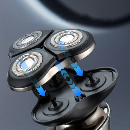 Rechargeable Electric Shaver for Men with Replaceable Heads for Wet and Dry Use