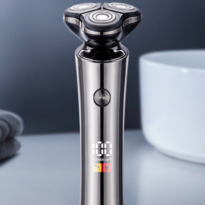 Rechargeable Electric Shaver for Men with Replaceable Heads for Wet and Dry Use