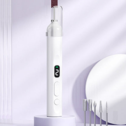 Rechargeable Electric Manicure and Pedicure Kit Cordless Nail Drill with LED Light for Natural/Acrylic Nails White