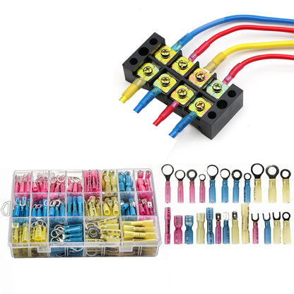 250Pcs Set Heat Shrink Wire Connectors Water Resistant Electrical Crimp Terminals Set