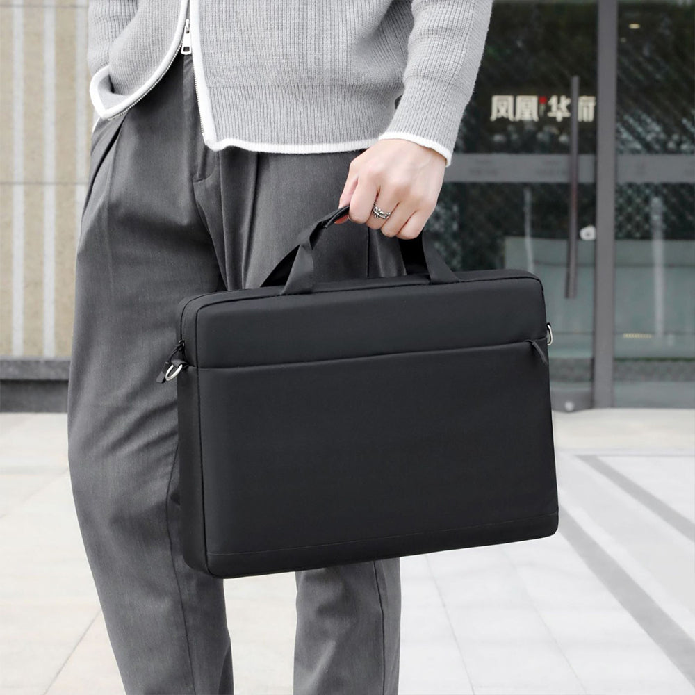 Crossbody Laptop Sleeve Padding Shoulder Carry Bags for 15.6 Inch Notebook Black