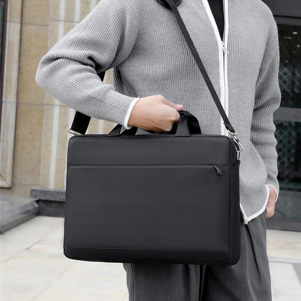 Crossbody Laptop Sleeve Padding Shoulder Carry Bags for 15.6 Inch Notebook Black