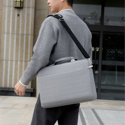 Crossbody Laptop Sleeve Padding Shoulder Carry Bags for 15.6 Inch Notebook Grey
