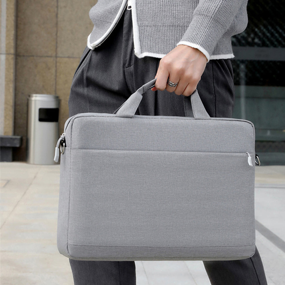 Crossbody Laptop Sleeve Padding Shoulder Carry Bags for 15.6 Inch Notebook Grey