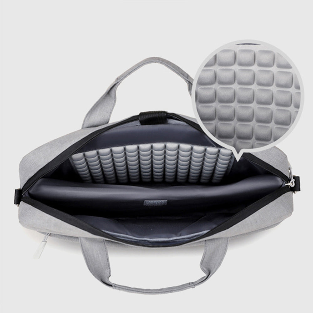 Crossbody Laptop Sleeve Padding Shoulder Carry Bags for 15.6 Inch Notebook Grey
