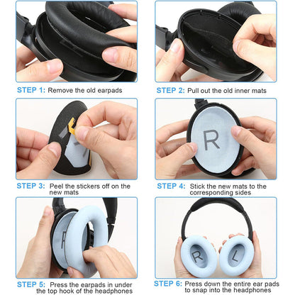 Pair of Replacement Ear Pads for Bose QC45 Headphone Ear Cushions Blue