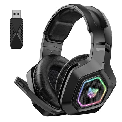 3-Mode RGB Gaming Headphone with Mic Over- ear Headphones Compatible with PS4/PS5/Switch/Mobile/ PC/Mac Black