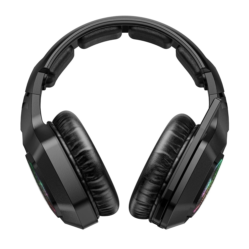 3-Mode RGB Gaming Headphone with Mic Over- ear Headphones Compatible with PS4/PS5/Switch/Mobile/ PC/Mac Black
