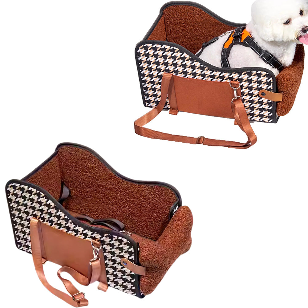 Foldable Pet Car Seat for Center Console Dog Cat Seat for Small Pets