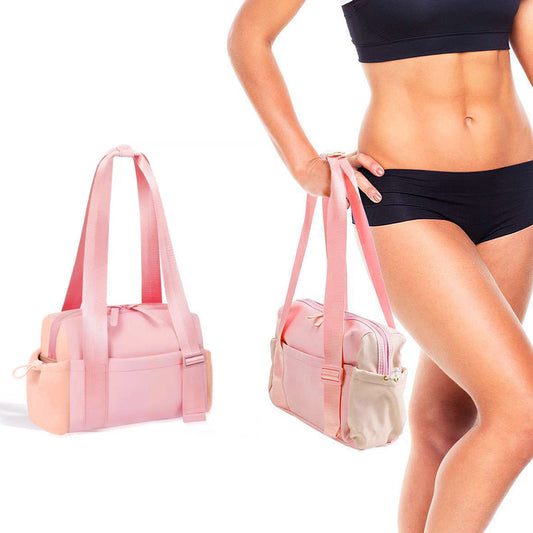 Mini Gym Bag for Women Girls Small Gym Tote Bag with Wet Compartment Workout Sport Shoulder Bag Pink