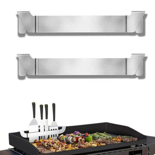 2Pcs 15cm Griddle Spatula Holdes Stainless Steel Grill Barbecue Tool Rack Griddle Accessories