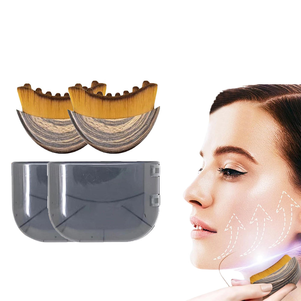 2Pcs Lymphatic Contour Face Brushes Jawline Sculpting Massager Brushes for Face Chin