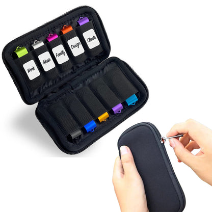 Portable 10-Slot Flash Drive Case USB Storage Bag Electronic Accessories Organizer