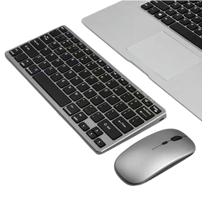 Slim Rechargeable Bluetooth Wireless Keyboard and Mouse Set Triple Mode Low Noise Portable for Multi-Device Use