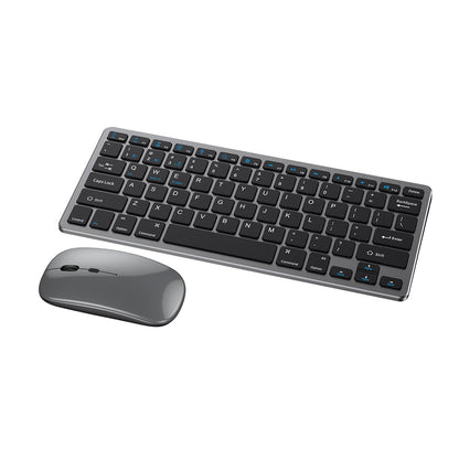 Slim Rechargeable Bluetooth Wireless Keyboard and Mouse Set Triple Mode Low Noise Portable for Multi-Device Use